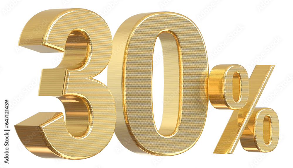 30 Percent off - 3d Gold Number Discount 30 Percent off - 3d Gold Number Discount