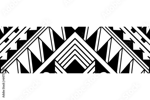 Wrap around arm polynesian tattoo design. Pattern aboriginal samoan. Vector illustration eps10.