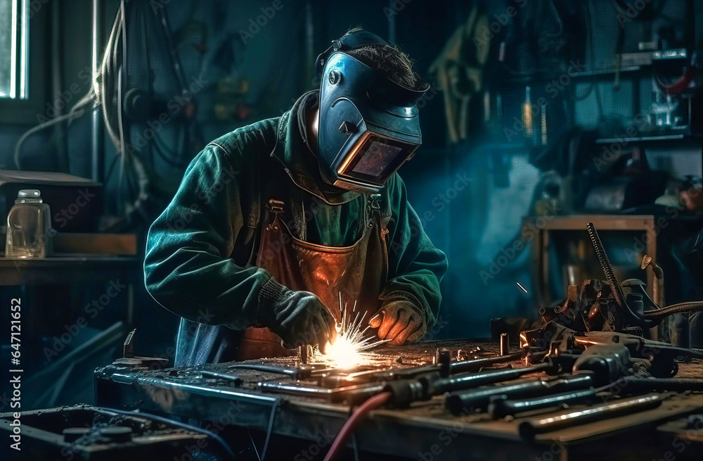 Welding in an Industrial Setting: Skilled Craftsmanship at Work Welding in an Industrial Setting: Skilled Craftsmanship at Work