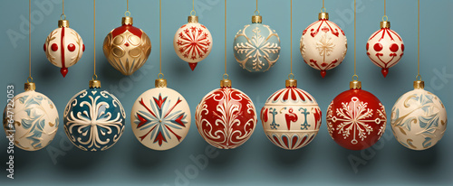 Christmas decorations 3d for poster, postcard, background Paper art