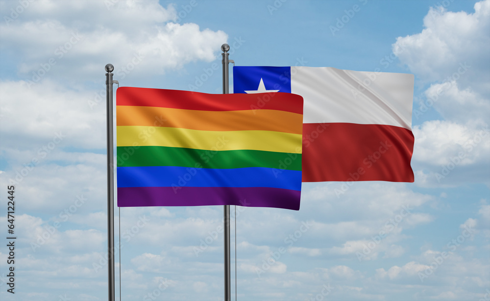 Chile and LGBT movement flag also Gay Pride flag Chile and LGBT movement flag also Gay Pride flag