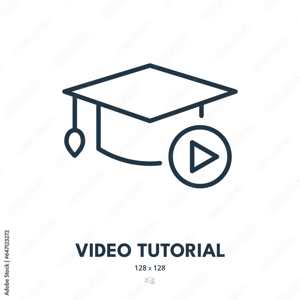 Video Tutorial Icon. Training, Learning, Webinar. Editable Stroke. Simple Vector Icon Video Tutorial Icon. Training, Learning, Webinar. Editable Stroke. Simple Vector Icon