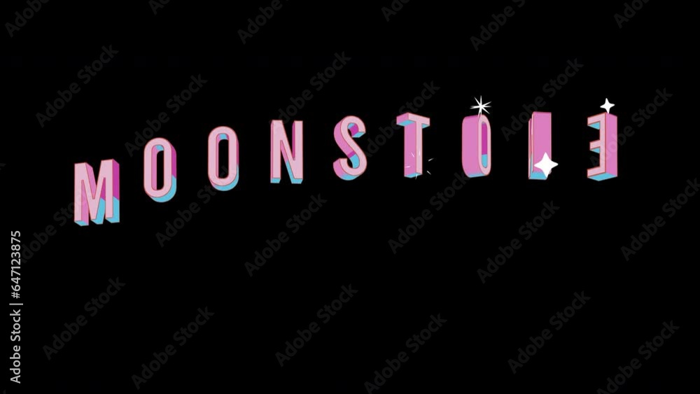 Bright letters jump merrily in the inscription MOONSTONE Name of Gemstone. Retro. Alpha channel black. In-Out looped. Alpha BW at the end. Looped from frame 120 to 240, Alpha BW at the end Bright letters jump merrily in the inscription MOONSTONE Name of Gemstone. Retro. Alpha channel black. In-Out looped. Alpha BW at the end. Looped from frame 120 to 240, Alpha BW at the end