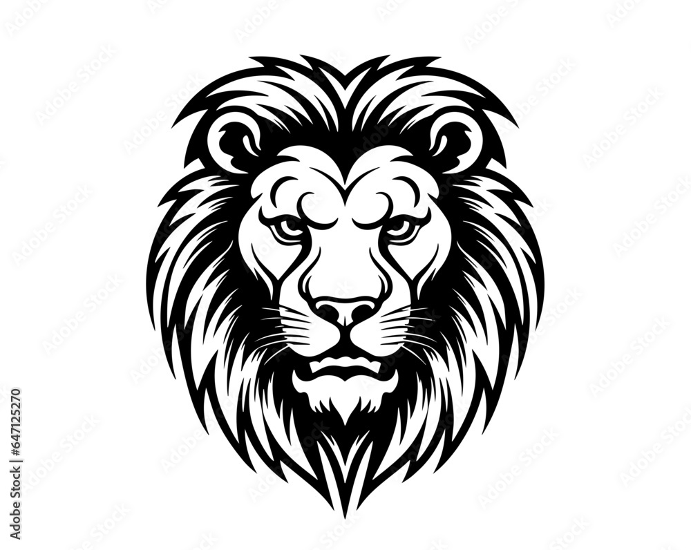 Lion face tattoo vector graphic clipart design
