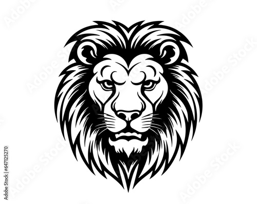 Lion face tattoo vector graphic clipart design 