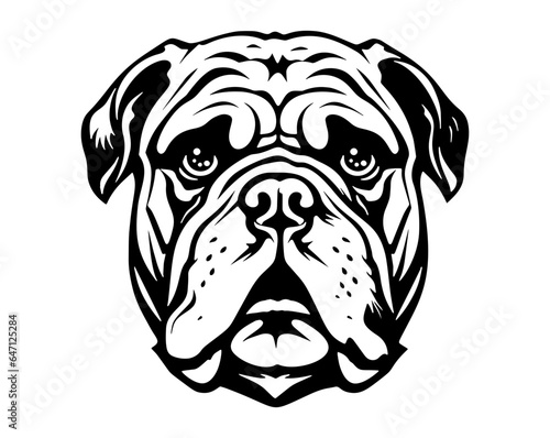 Vector Stylized Bulldog Illustration Isolated On White Background