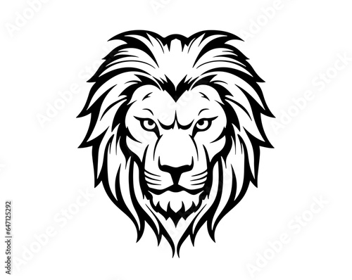 Lion face tattoo vector graphic clipart design 