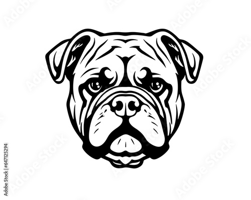 Vector Stylized Bulldog Illustration Isolated On White Background