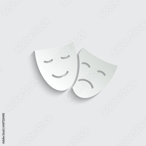 Theater icon  vector sad and happy face icon 