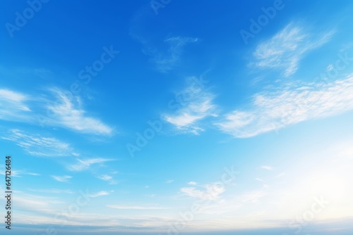 beautiful blue sky with cloudy in mornig light, Generative AI photo