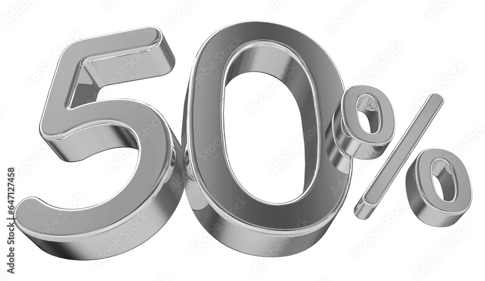 50 percent discount - 3d number silver 50 percent discount - 3d number silver