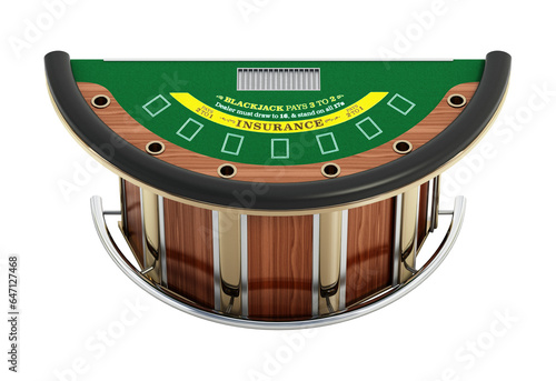 Obraz na płótnie Blackjack table isolated on transparent background. 3D illustration