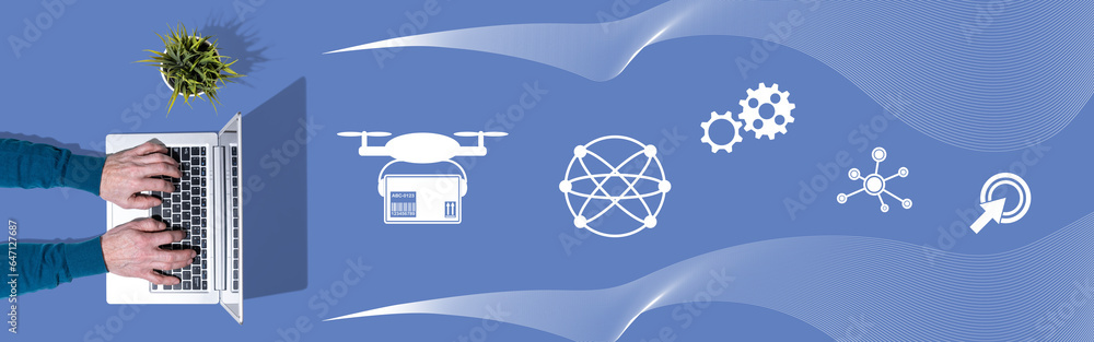 Concept of drone delivery Concept of drone delivery