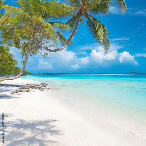 beach with coconut trees