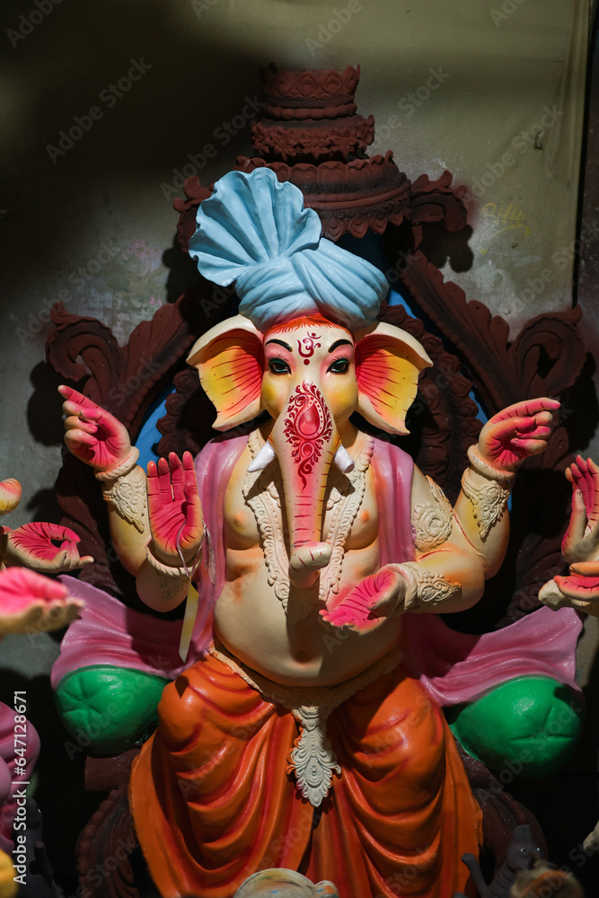 Idol of Hindu Goddess Ganesha during Ganesh puja festival of India Idol of Hindu Goddess Ganesha during Ganesh puja festival of India