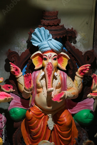 Idol of Hindu Goddess Ganesha during Ganesh puja festival of India