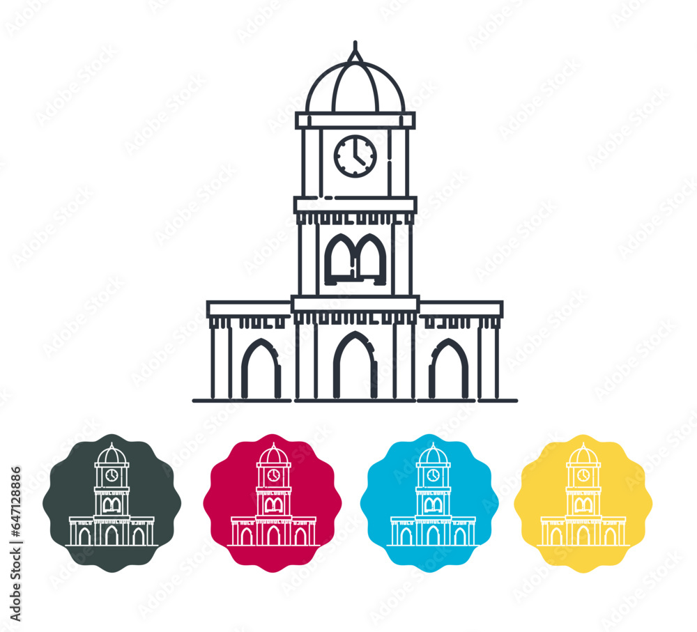 Coimbatore City - Clock Tower -  Icon Illustration