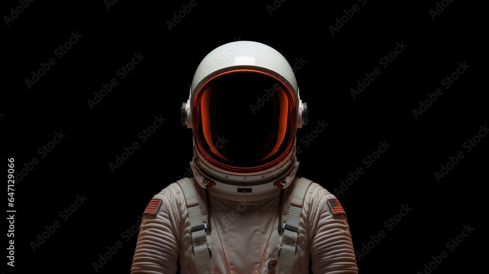 Portrait of astronaut suit isolated on dark background. Portrait of astronaut suit isolated on dark background.