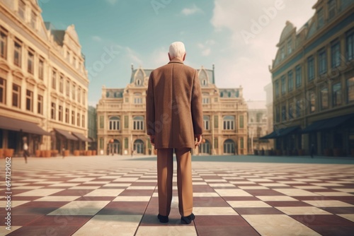 Elderly gentleman walking. Generate Ai © nsit0108