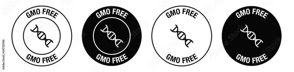 GMO Free Iconvector symbol in black color - obrazy, fototapety, plakaty 