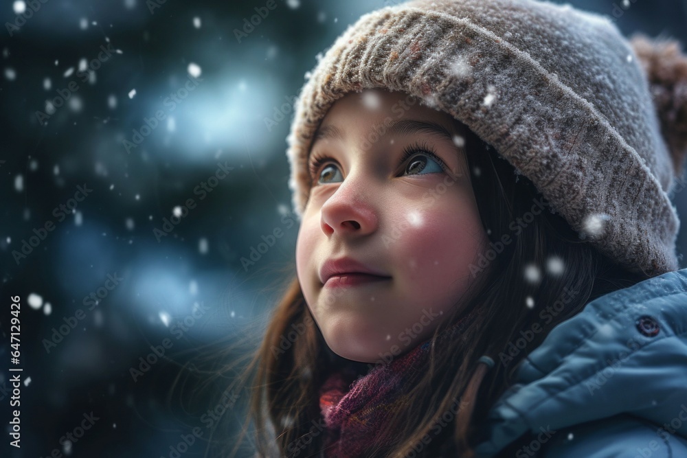 Girl first snowfall look. Generate Ai Girl first snowfall look. Generate Ai