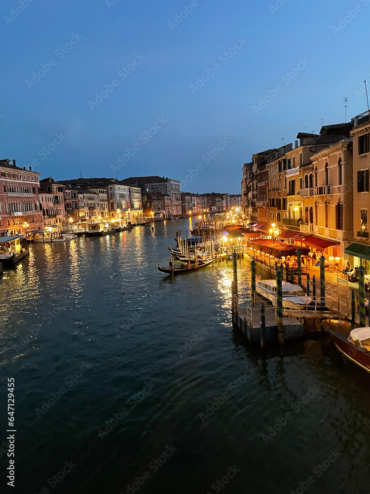 Grand canal de Venise la nuit