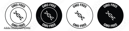 GMO Free Iconvector symbol in black color