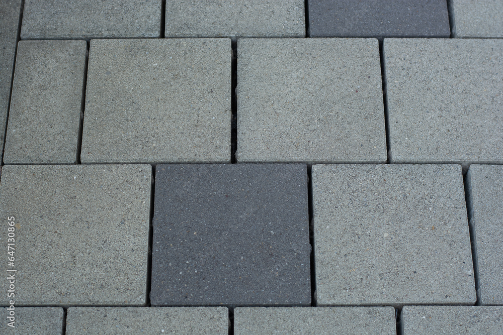 part of Cobblestone concrete patio pavement in different grey colors part of Cobblestone concrete patio pavement in different grey colors