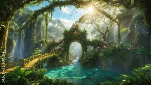 "Elysian Reverie: Exploring the Enchanted Depths of the Jungle Realm" © Famahobi