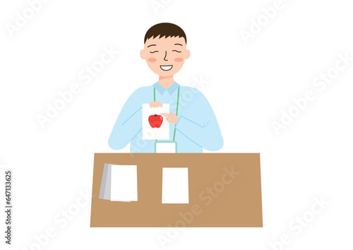 言語聴覚療法を行う男性の言語聴覚士