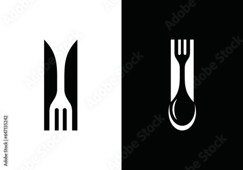 knife and fork spoon logo design. icon symbol for health restaurant food diet and etc.