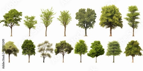 tree collectoin isolate on white background  Generative AI