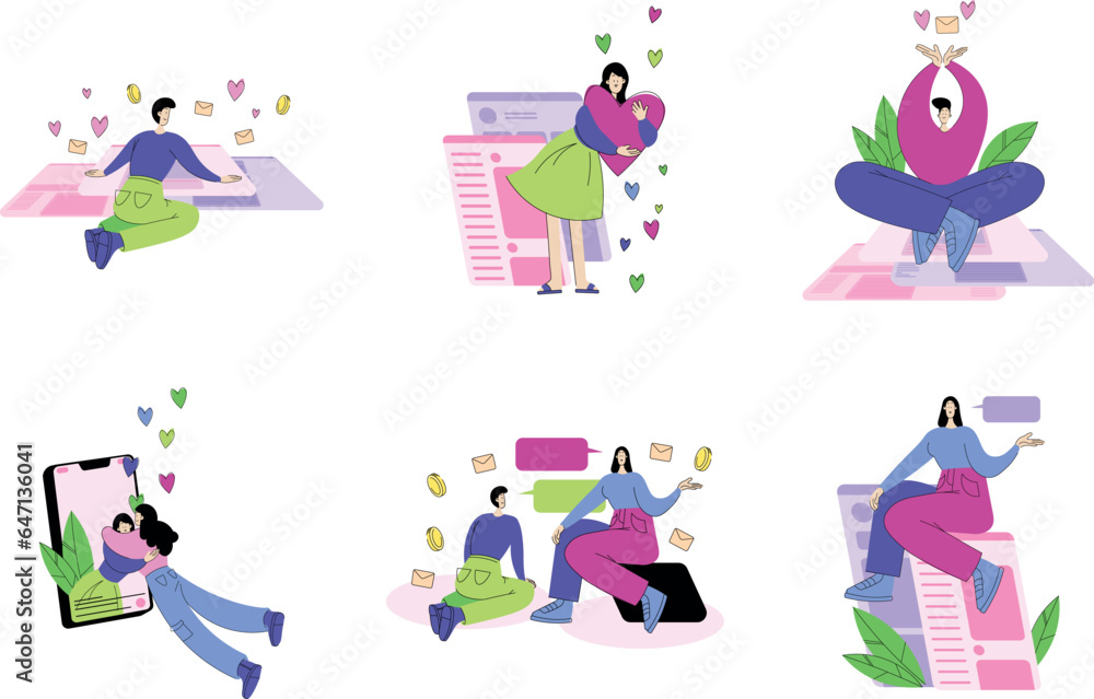 Social media flat illustration Social media flat illustration