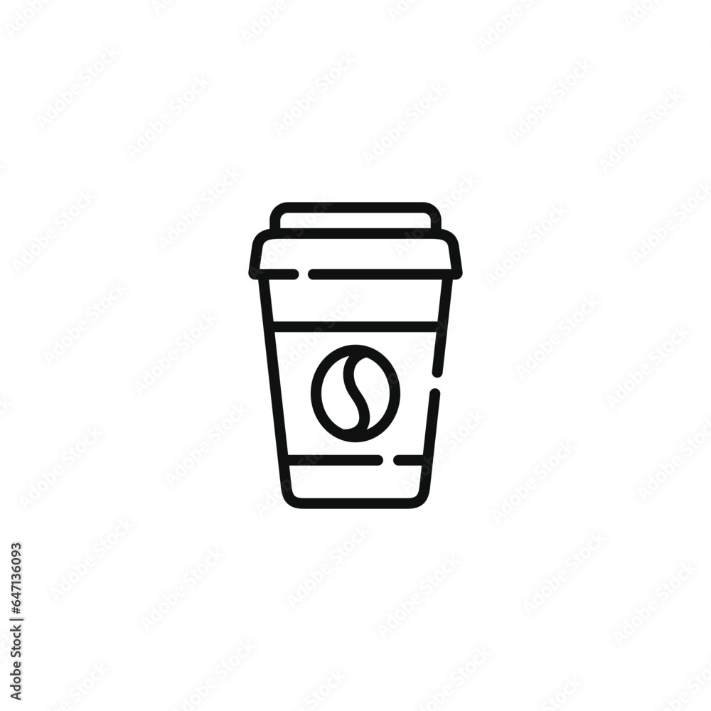 Coffee cup line icon isolated on white background Coffee cup line icon isolated on white background