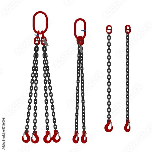 Isolated chain sling on white background photo