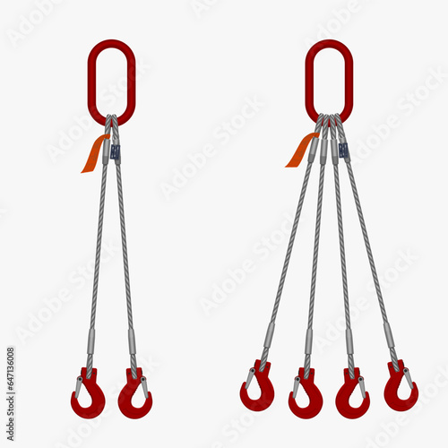 Isolated wire rope sling on white background