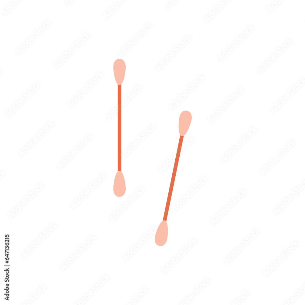 Cotton ear swabs icon on isolated white background. Vector cartoon illustration Cotton ear swabs icon on isolated white background. Vector cartoon illustration