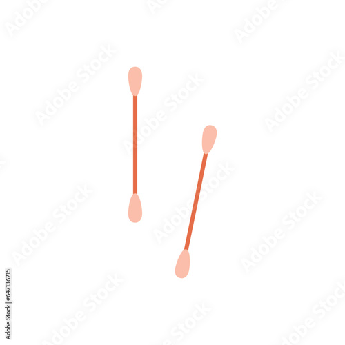 Cotton ear swabs icon on isolated white background. Vector cartoon illustration
