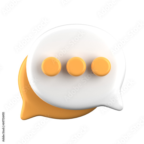 3d rendering of speech bubble icons, 3D Chat icon set. Set of 3d speak bubble. Chatting box, message box. Chat icon set. Balloon 3d style.