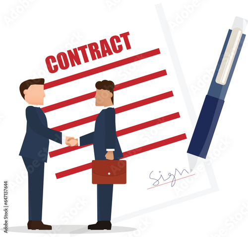 business man signing an agreement , sign contract , contract sucess