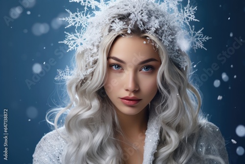A Girl With Glistening Snowflakes Forming A Winterinspired Hairstyle Instead Of Hair Winter Hairstyles  Snowflake Hair  Creative Styling  Girl Power  Fashion Statement  Coldweather Styling