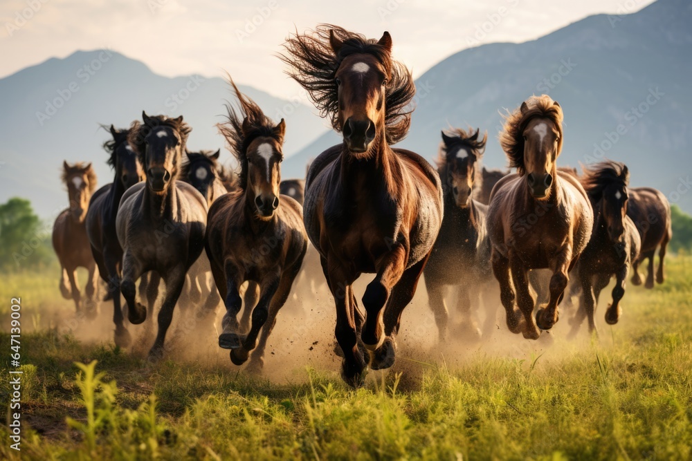 A Group Of Horses Running Through A Field Horse Breeds, Running Dynamics, Herd Behavior, Animal Physiology, Strength Endurance, Pasture Management, Training, Diet