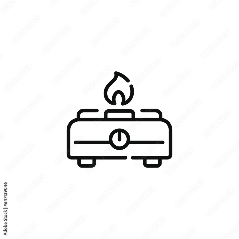 Gas stove line icon isolated on white background Gas stove line icon isolated on white background