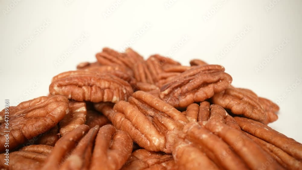 Pecan Nuts in a macro dolly shot Pecan Nuts in a macro dolly shot