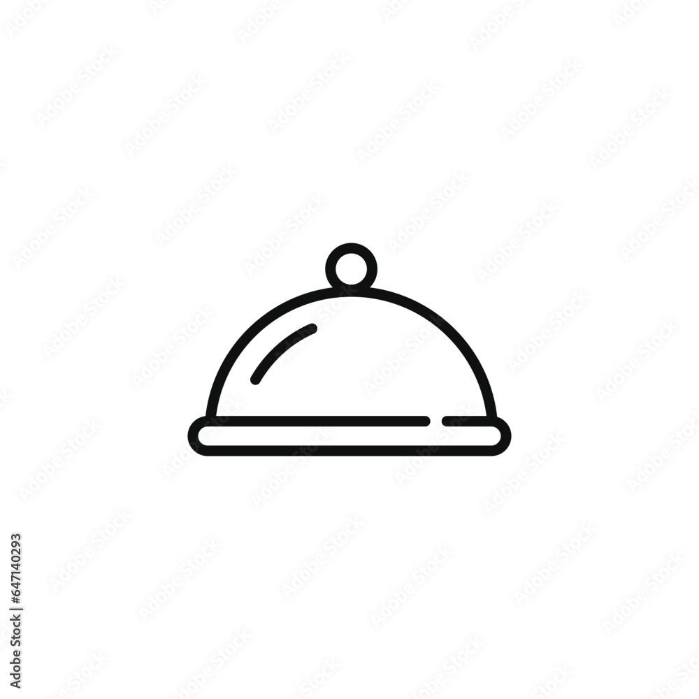 Food tray platter line icon isolated on white background Food tray platter line icon isolated on white background