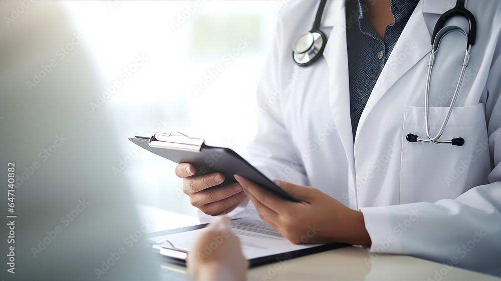 Doctor, medic consults patient, healthcare, diagnostic, health, medicine concept Doctor, medic consults patient, healthcare, diagnostic, health, medicine concept