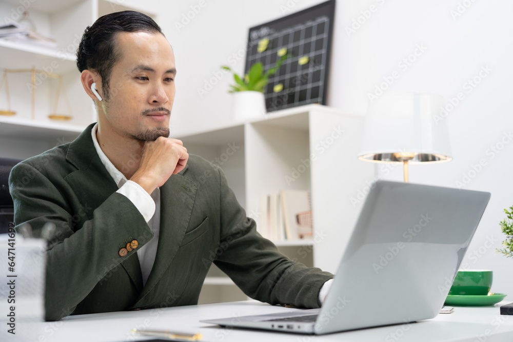 Confident CEO looking at camera talking about company strategy and business plan.
Confident CEO looking at camera talking about company strategy and business plan.