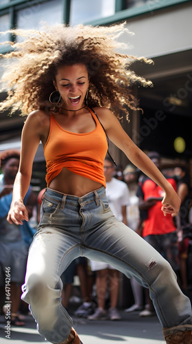 Urban Rhythms: Dancers Expressing Artistry in Vibrant Street Performance | Generative AI