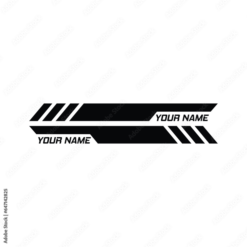 Vehicle vector decal stripes for both parts, racing stripes for car tuning
