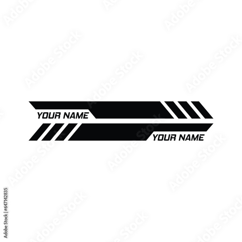 Vehicle vector decal stripes for both parts, racing stripes for car tuning
